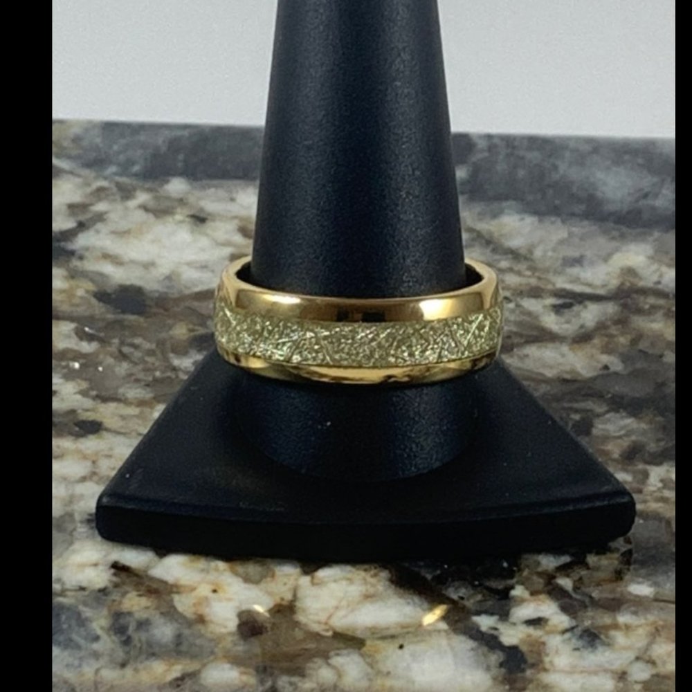 Tungsten size 12 ring w/ meteor inlay